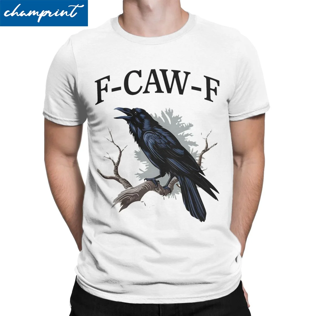 Funny F-Caw-F Men Women T Shirt Black Bird Meme Unique Tee Shirt Short Sleeve Crewneck T-Shirt 100% Cotton Plus Size Clothing
