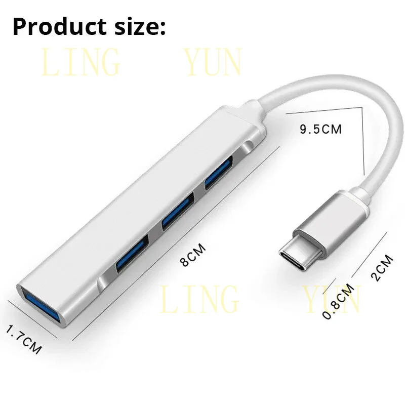 Z  Type C Extender Hub Hub Docking Station USB C One-to-Four Computer Splitter USB