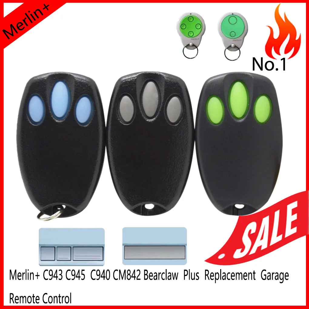 MERLIN+2.0  433.92mhz Garage Transmitter  C940 C943 C945 E945 E943M E945M E950M 94335E Remote Control Gate Door Opener