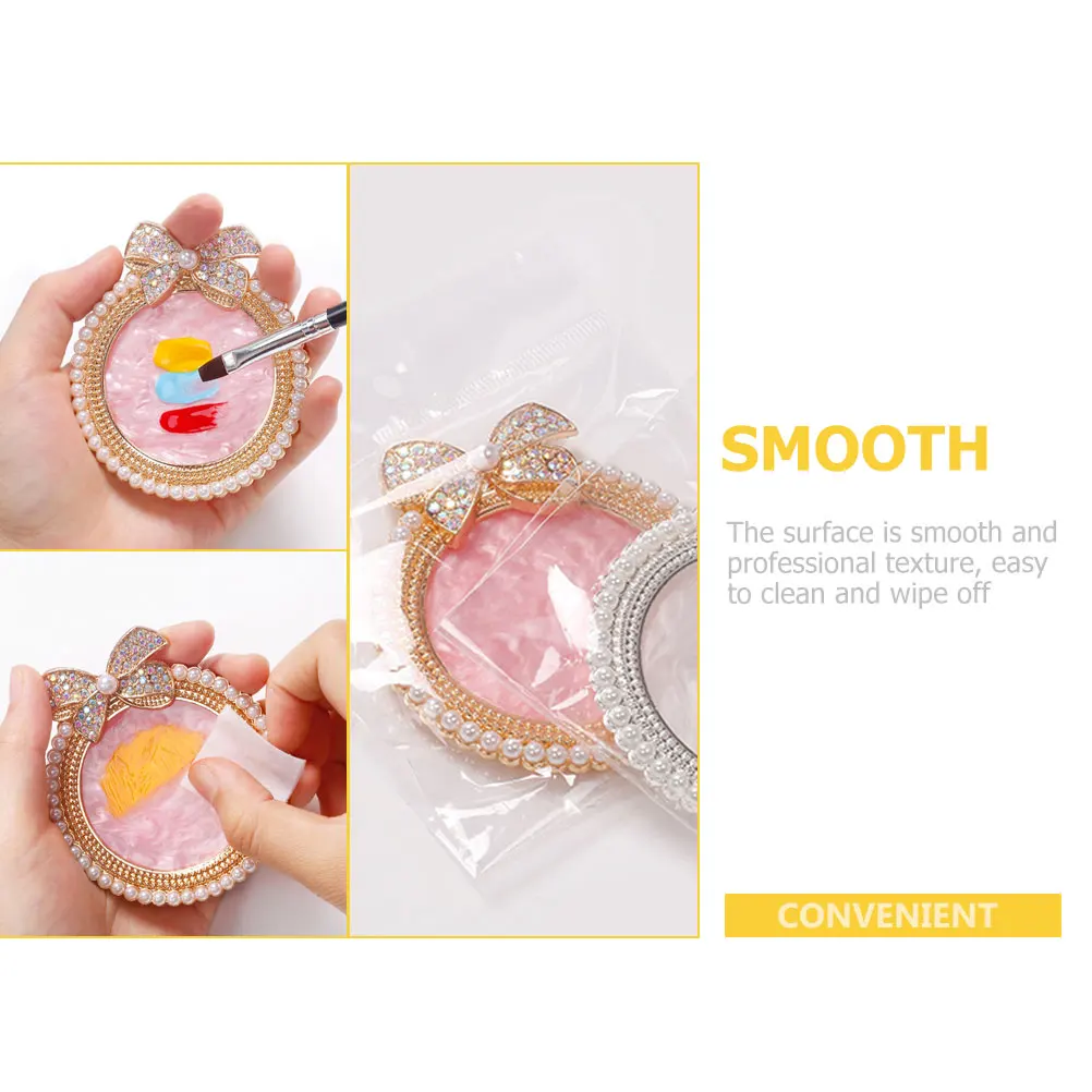 Tavolozza per nail art con strass Tavolozza per miscelazione colori con superficie liscia per pigmenti polacchi Forniture per pittura per manicure