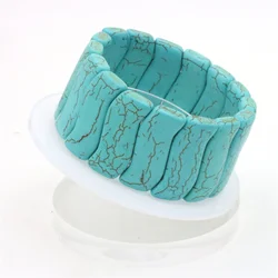 National Style Turquoises Stone Bracelet for Women in Charm Bracelets Men Natural Stone Beaded Lucky Jewelry Gifts Accessories