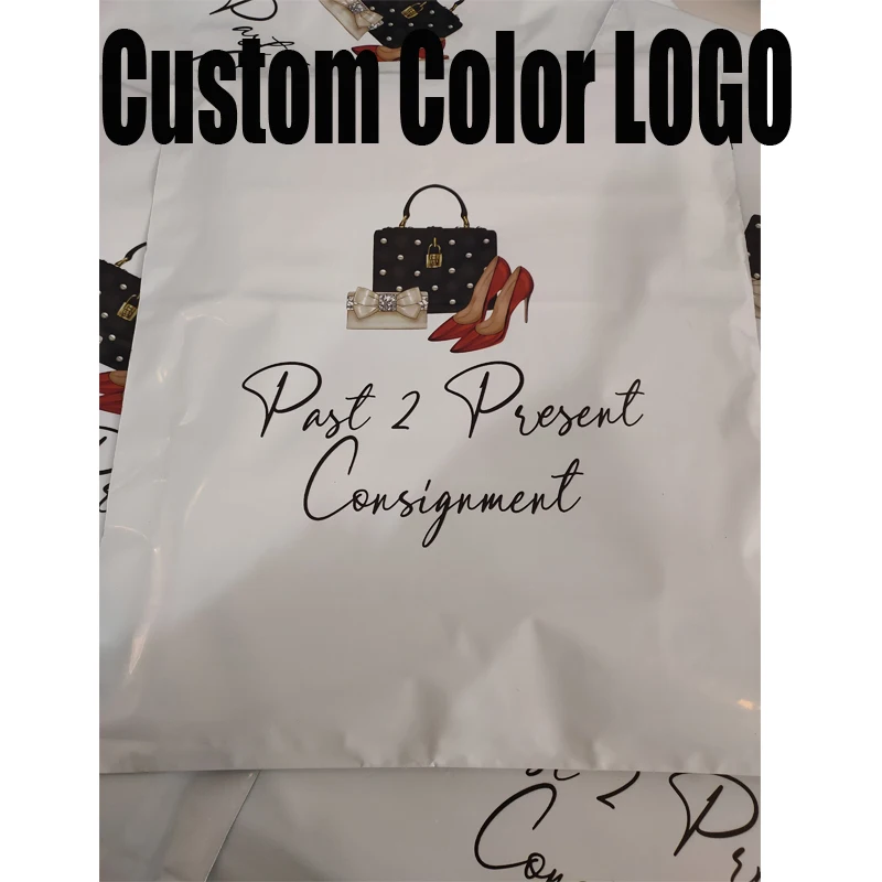 100 200 pcs Custom Color logo poly mailer printed plastic courier bags Full Print Shipping mailing bags