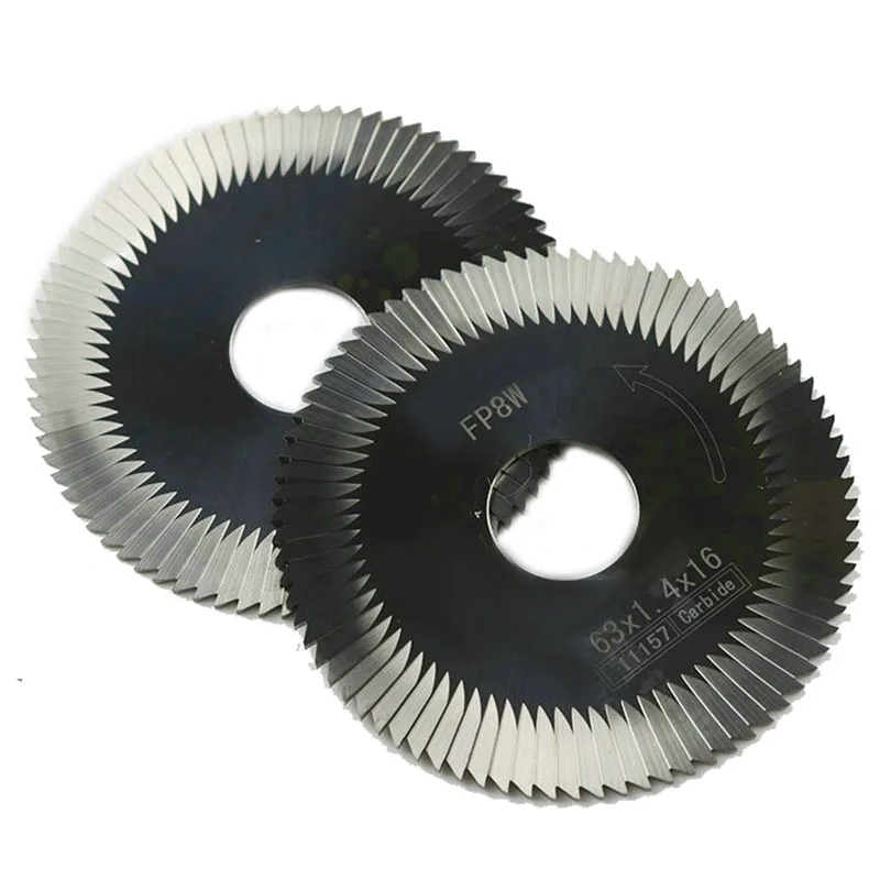 FP8W Tungsten Steel Three-Sided Edge Milling Cutter 63x1.4x16mm Key Copy Cutting Machine Blade Saw Blade for Metalworking