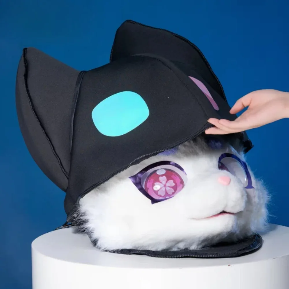 CIS Zipper Black Furry Fursuit Head Storage Bag Portable Backpack for Cosplay Travel Washable Furry Costume Accessory