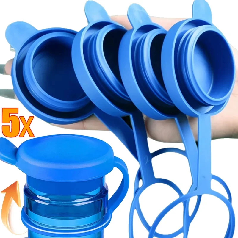 

5Pcs Silicone Water Jug Lids Leak Proof Sealing Covers Replacement Cover Drinking Water Bucket Cap Barreled Water Bottle Lids