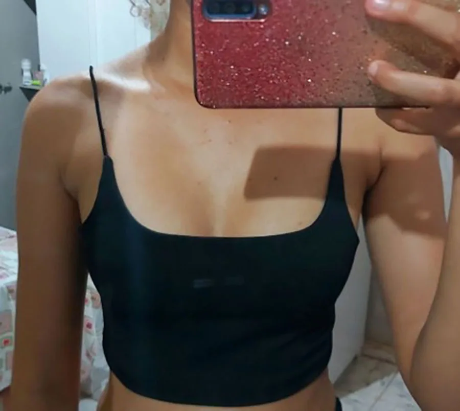 Bra Tanks European and American Solid Color Tight Bottom Vest U-Neck Low Cut Exposed Navel Small Suspender Sports Bra Camis