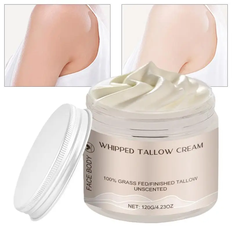 Tallow Paste Face Cream Whipped Tallow Balm Collagen Hyaluronic Acid Skin Care Anti-Wrinkle Aging Moisturizing Shrink Pores