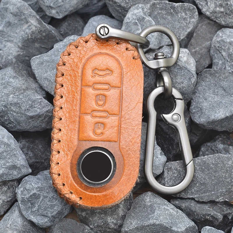 Juste de clé de voiture en cuir pour Fiat Ducato, porte-clés Fob, accessoires de coque automatique, 500, 500L, KrasnoGrande, Punto, Lancia Musa