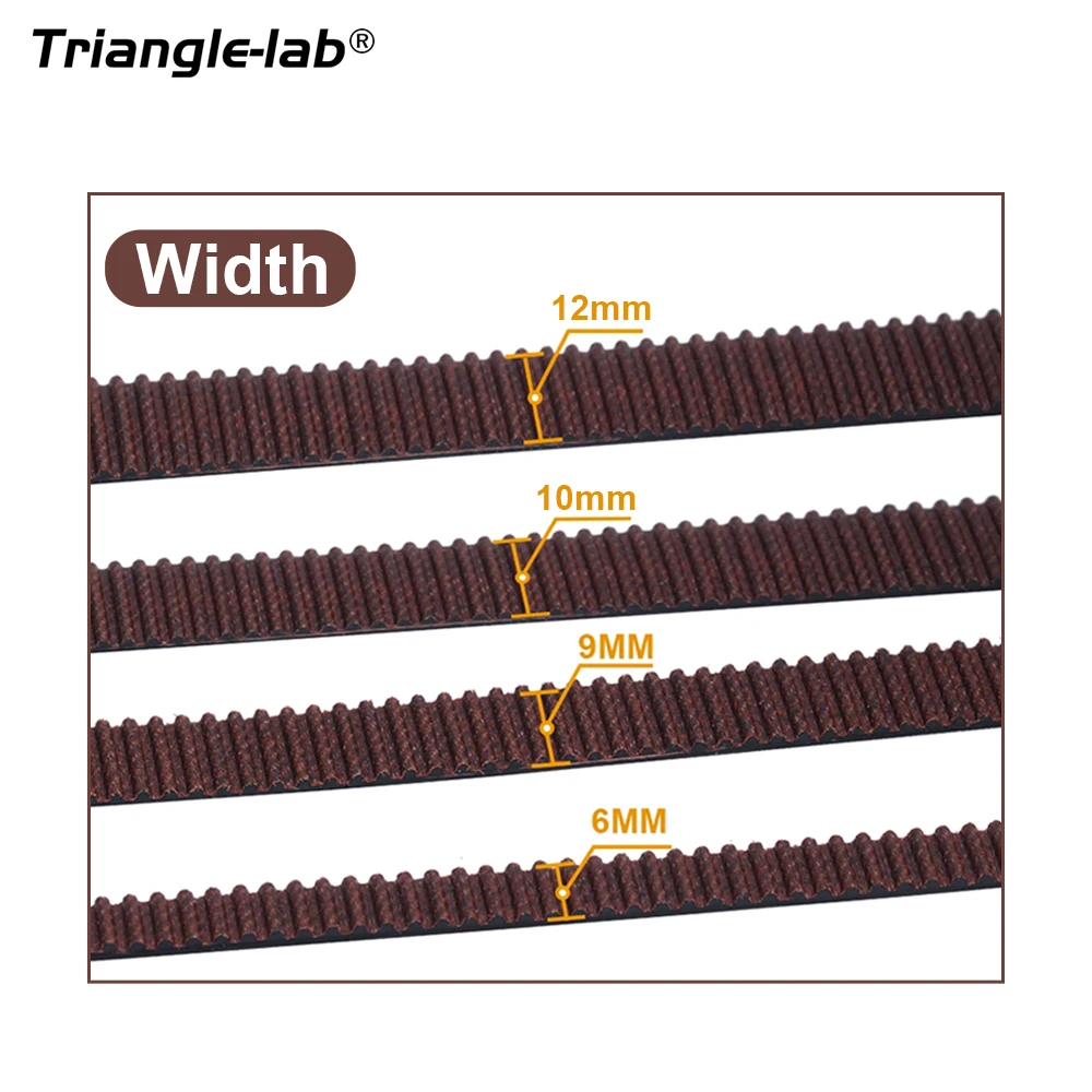 Trianglelab Gates เข็มขัด2GT, เข็มขัดซิงโครนัสเข็มขัดเวลาความกว้าง6มม. 9มม. 10มม. 12มม. ทนต่อการสึกหรอ GT2สำหรับ Ender3 cr10 Anet