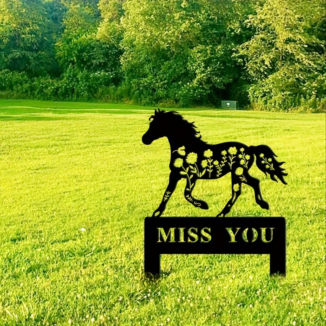 Horse Memorial Stake Sign Grave Markers Metal Iron Sign with Stake Horse Lover Gift Sympathy Sign Remembrance Stake Ranch Decor