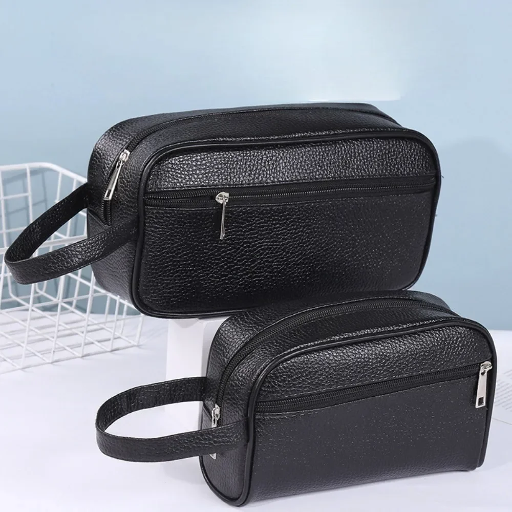 Men Wallets Retro PU Leather Coin Purse Luxury Business Handbags Vintage Wristlet Bag Mobile Phone Bags Solid Color Storage Bags