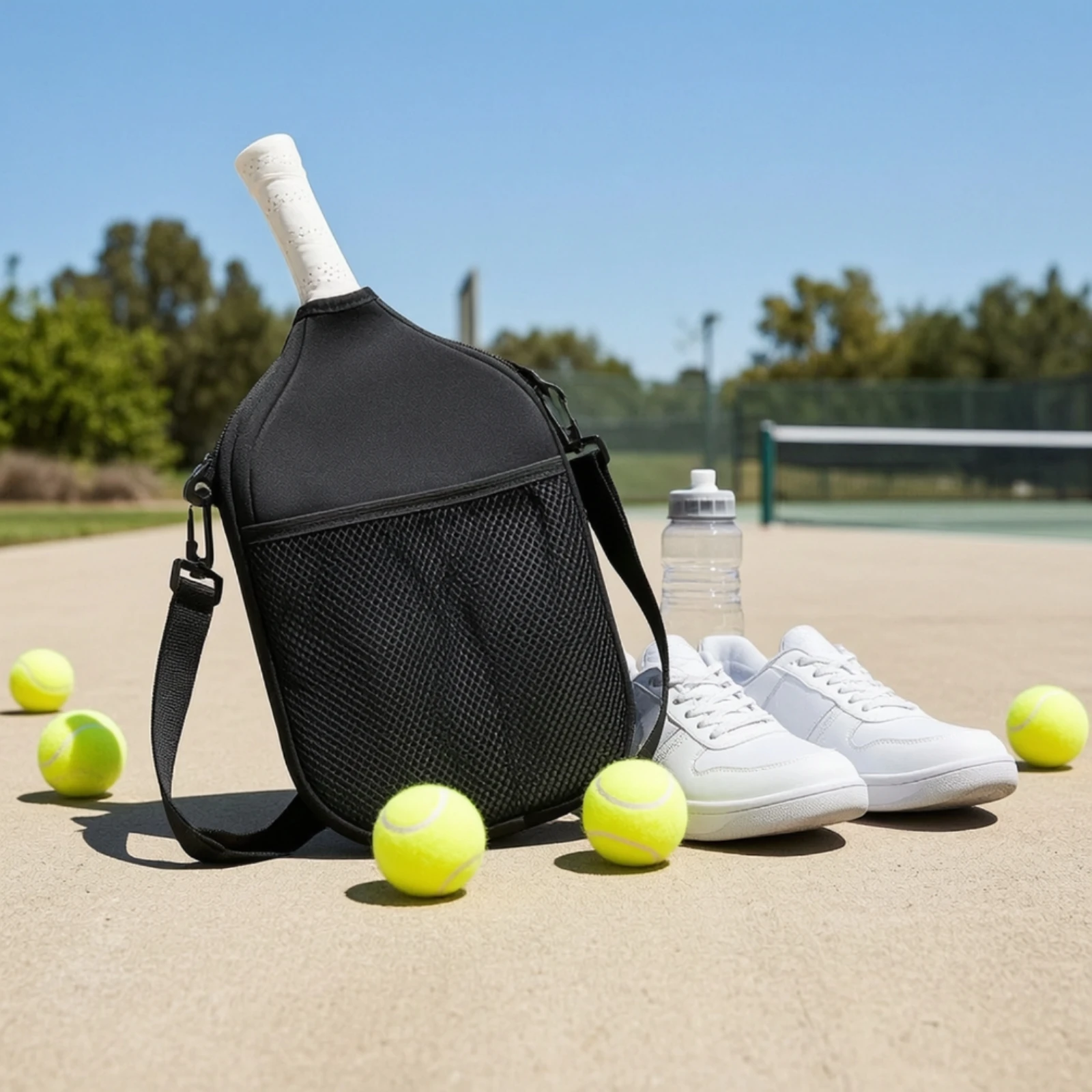 Pickleball Paddle Bag Shielded Paddle Bag with Mesh Pocket Long-Lasting Universal Fit for Athletes, Practice Sessions, Travel