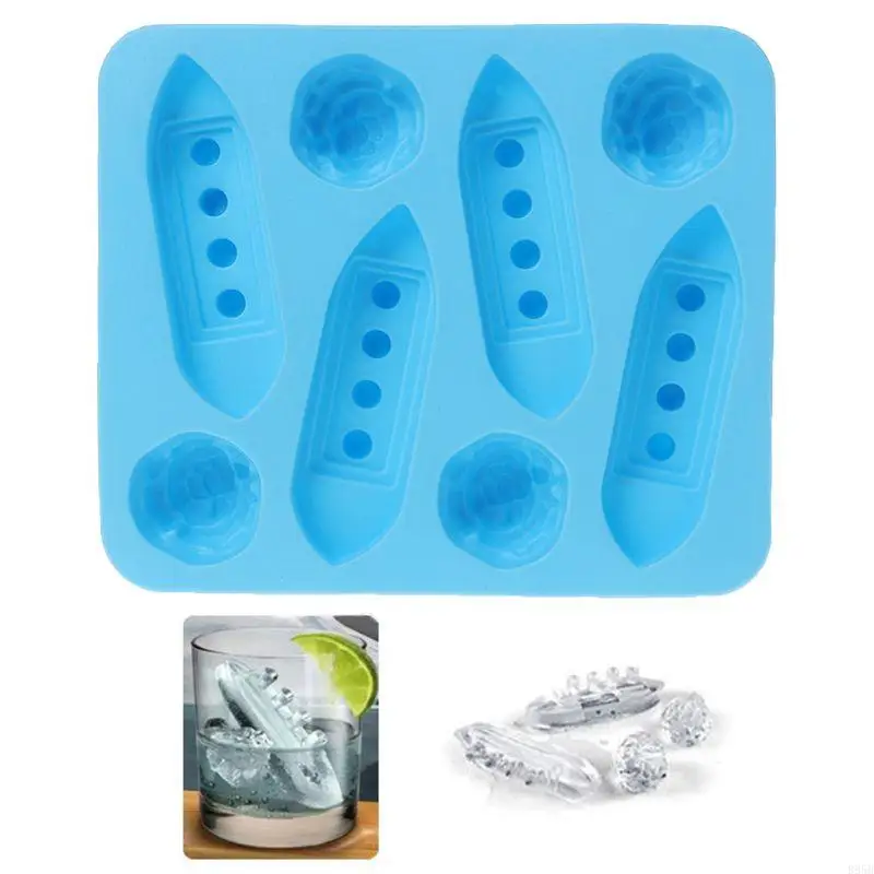 Silicone Bandejas para moldear molde tallado Titanic con forma para bebidas fiesta B95B