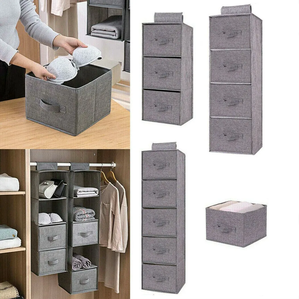 

Tidy Hanger Hanging Wardrobe Storage Organiser Shelf Kids Clothes Bag Shoes Box Collapsible Storage Shelves Closet Organizer