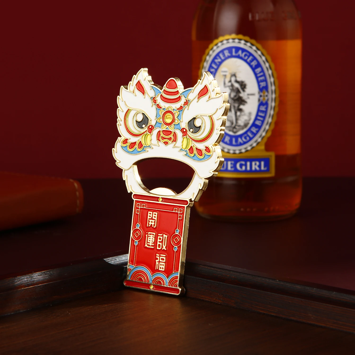 1PC Metal Chinese Lion Bottle Opener with Magnets Portable Beer Can Opener Wine Bottle Opener Outdoor BBQ Opener Kitchen Tool