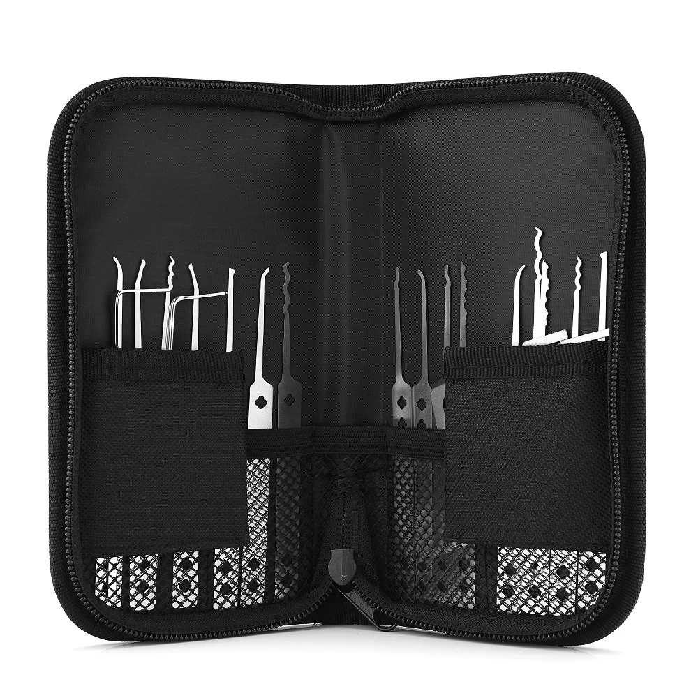 Locksmith Tools 21 PCS Storage Bag Locksmith Practice Tools With Tension Tool Lock Repair Tools Stainless Steel