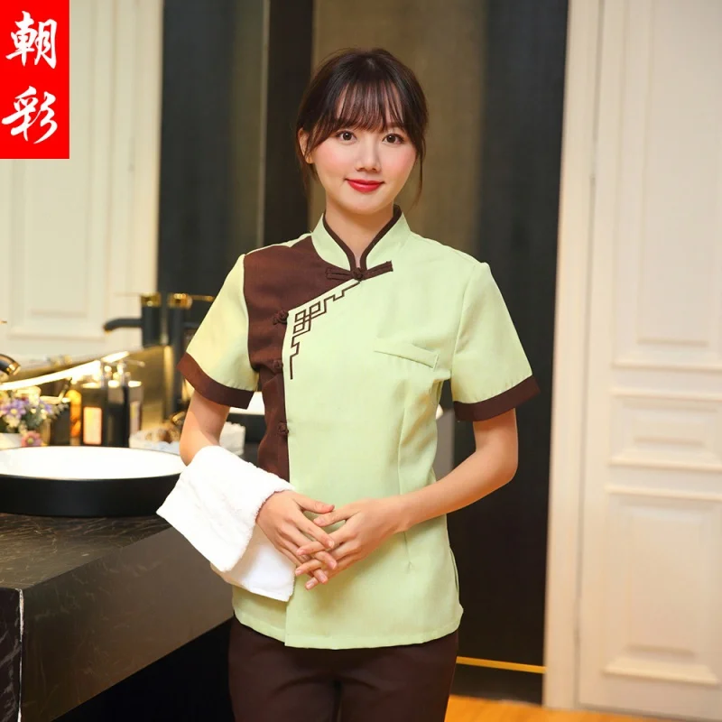 

Service Uniform Sleeve Property Cleaning Staff Suit Hotel Room Supermarket Cleaner Work Clothes Women's Short Sle