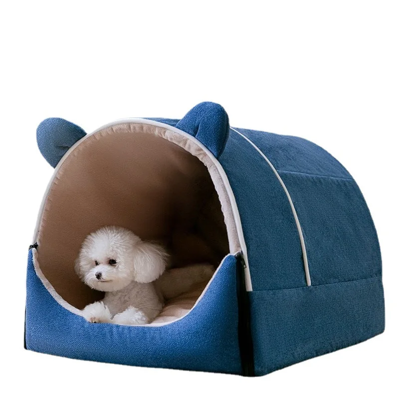 Dog House Winter Warm Washable Pet Puppy Bed Enclosed Room Kennel For Dog Portable Folding Pet Tent Camas Para Perro