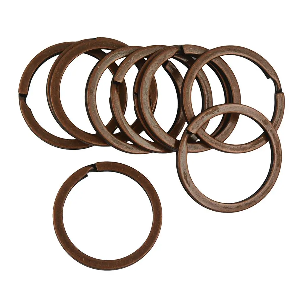 Classic Jump Ring Vintage Copper Split Ring Sturdy Metal Jewelry Findings Flat Key Rings for DIY Craft Making