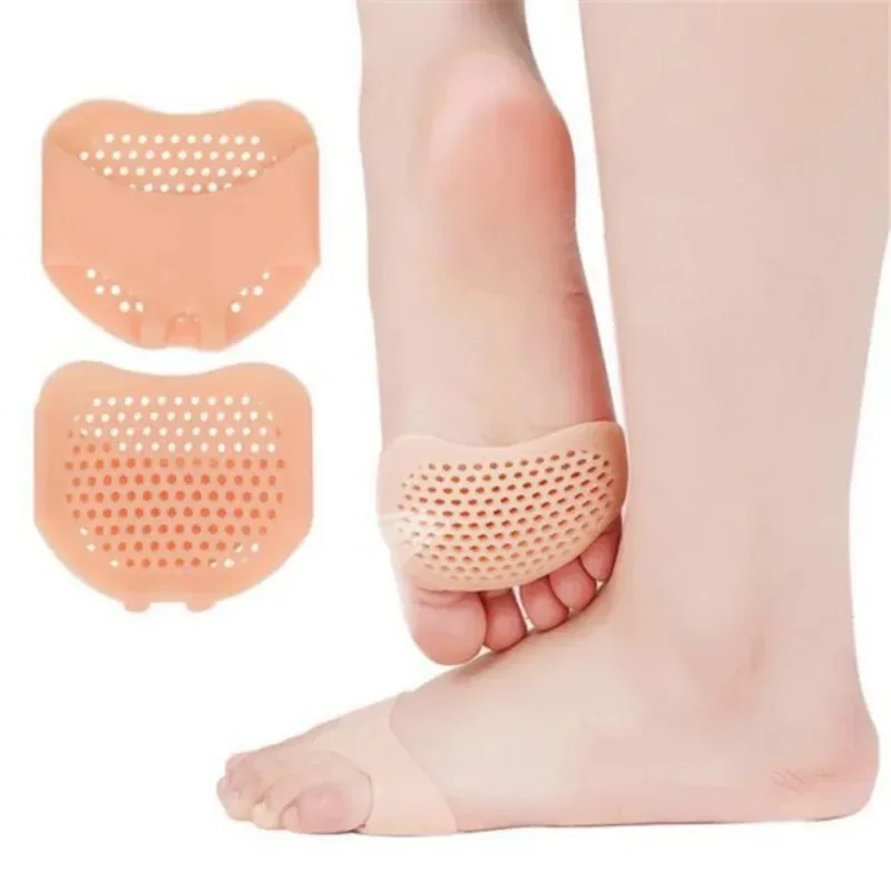 2/12pcsSilicone Metatarsal Pads Toe Separator Pain Relief Foot Pads Orthotics Foot Massage Insoles Forefoot Socks Foot Care Tool