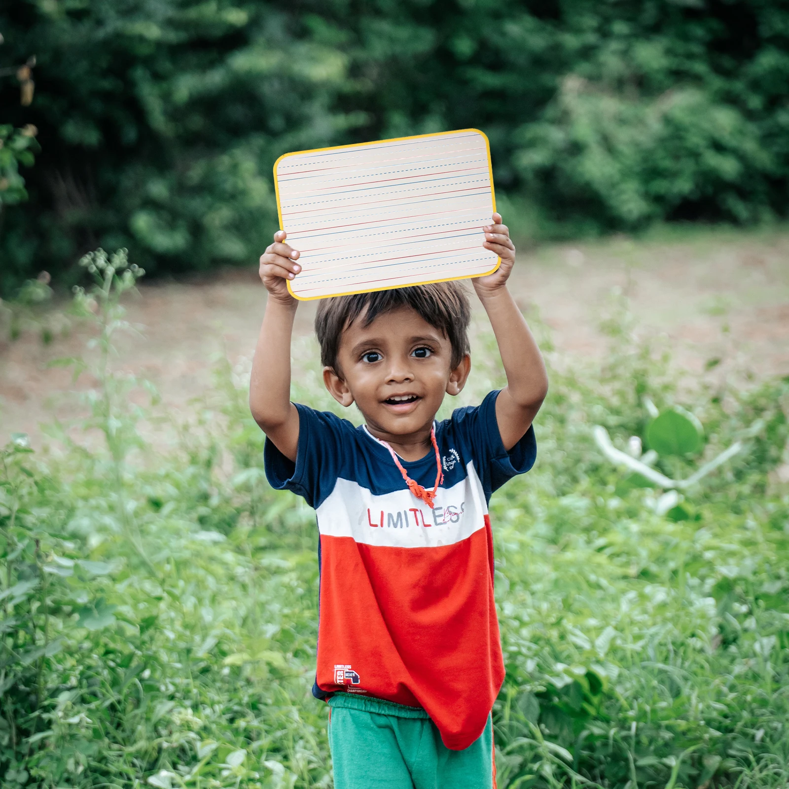Double Sided Whiteboard Yellow Frame Dry Erase Reusable PVC Wood Classroom Office Small Handheld Writing Board With Lines