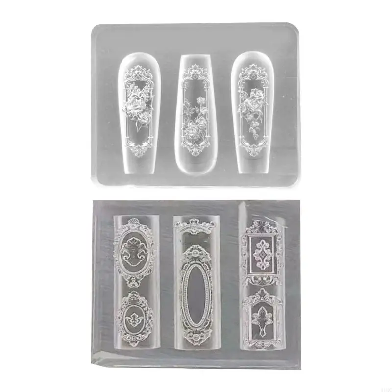 2025 جديد أنيق سيليكون مسمار الفن العفن روز نافذة نحت قوالب لعشاق الأظافر #1