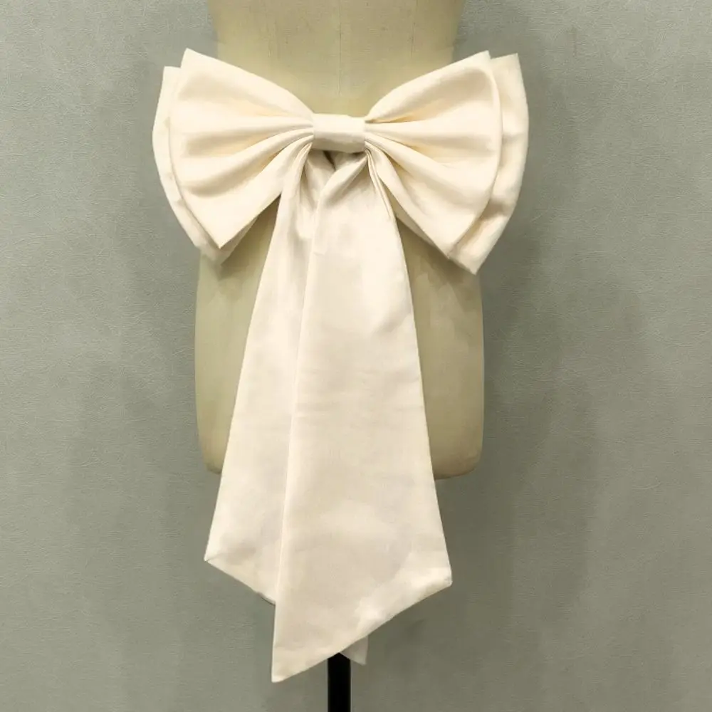 Removable Bowknot Waist Ornament Large Satin Tulle Bow Bow Bridal Belt Wedding Dress Decorations Sophisticated Gown image 5
