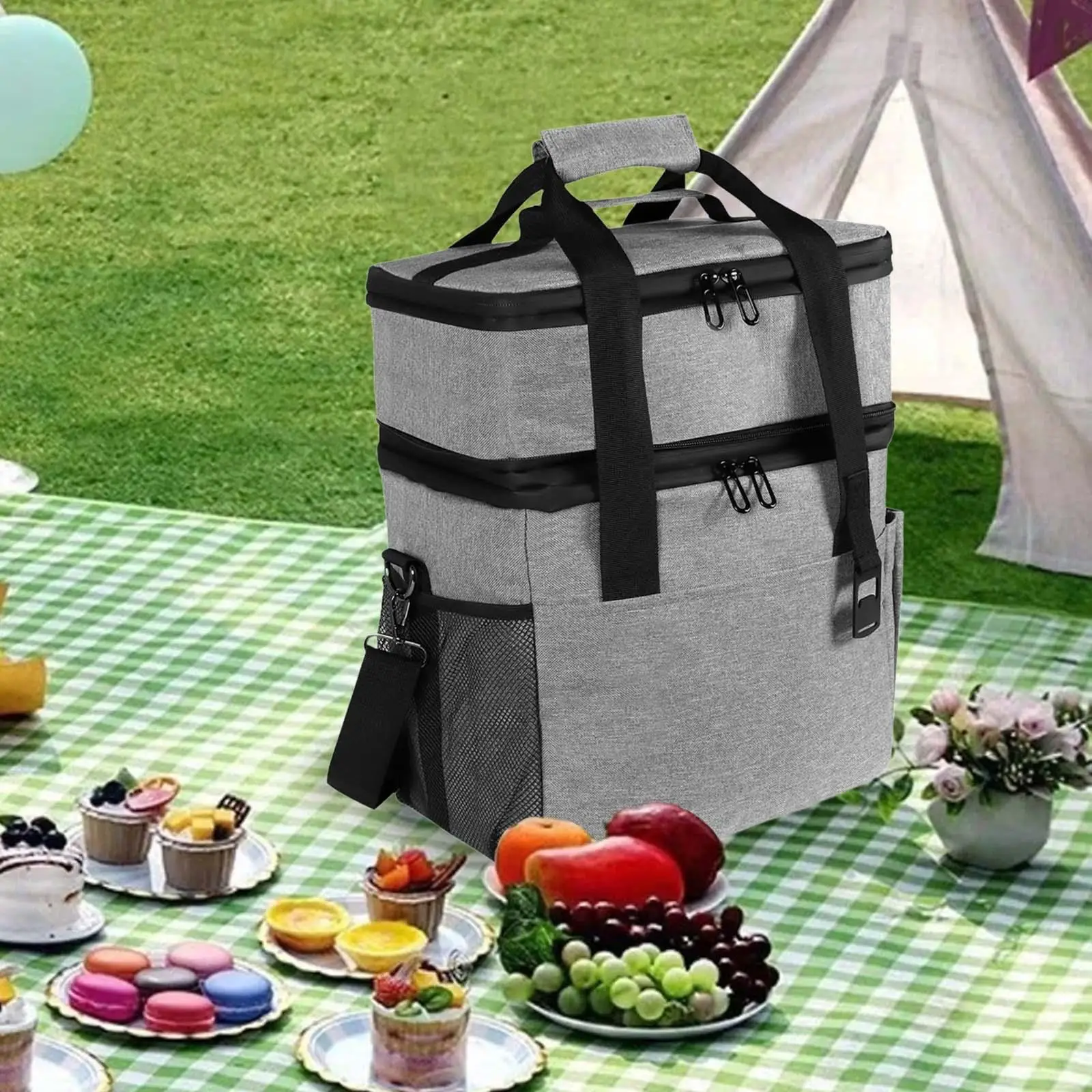 15L Ice Pack Car Ice Pack Insulation Pack Thickened Waterproof Leak Proof Water Pack Picnic Pack Lunch Lunch Box Pack Gray