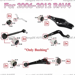 Rear Control Lateral Trans Arm Bushings Set 14Pcs Bushings For Toyota Rav4 2006-2012 4873042050 4871042020 4877042040 4876042010