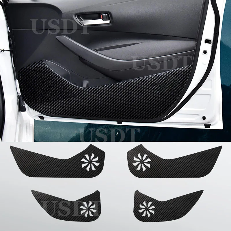 

Fit for Toyota Corolla 2023 2022 2021 2020 2019 Leather Carbon Fiber Sticker Door Anti Kick Cover Protection Mat