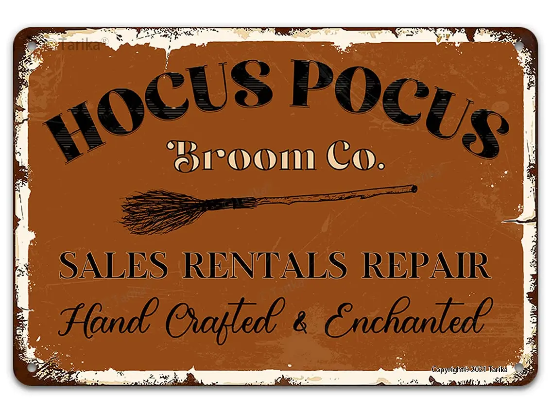 Halloween Decorations Broom Co. Sales Rentals Repair Hand Crafted And Enchanted Vintage Tin Sign Home Wall Decor Art Painting Po