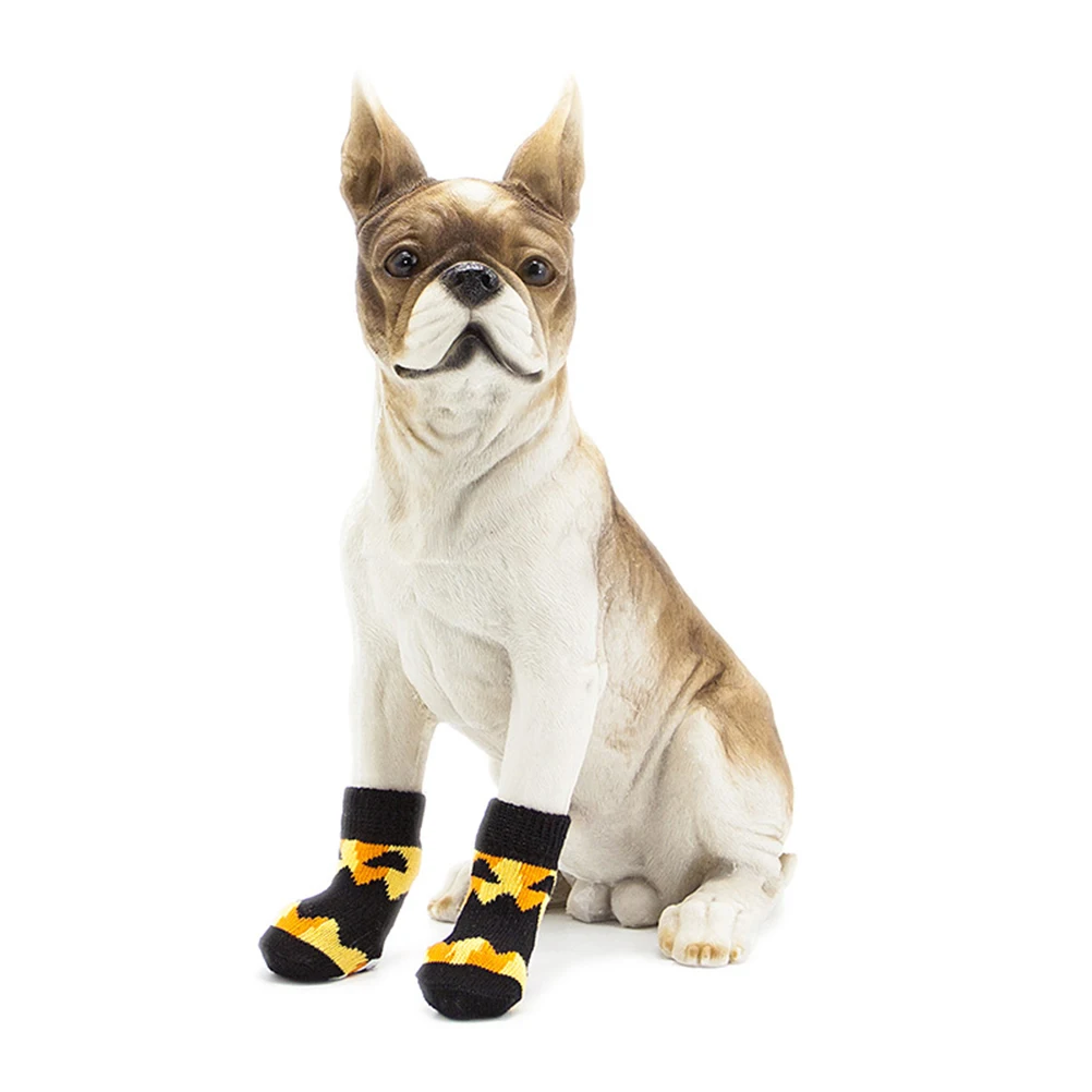 

Pet Cotton For Dogs Durable Halloween Pumpkin Pattern Anti-Slip Socks Halloween Decoration Dog Socks Xl