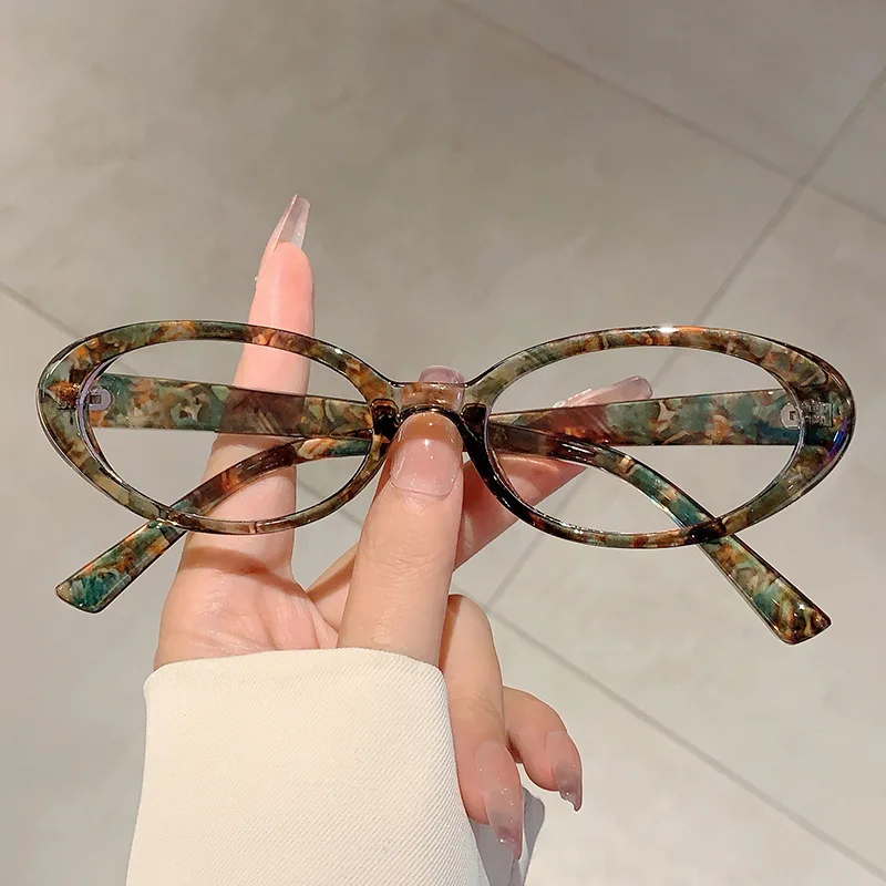 Vintage Anti Blue Light Optical Small Oval Glasses For Women Men Luxury Brand Designer Retro Fashion Myopia Eyeglasses Frame