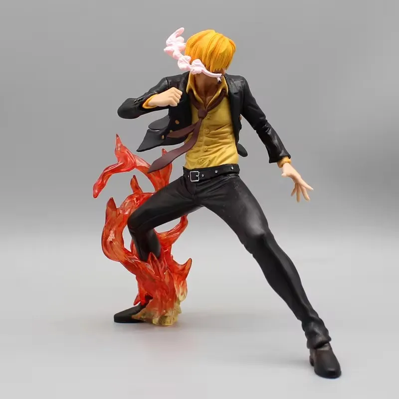 Action Figurine 19cm One Piece Gk Anime Figure Battle Sanji Pvc Ornament Model Decoration Statue Toys For Kids Birthday Gifts