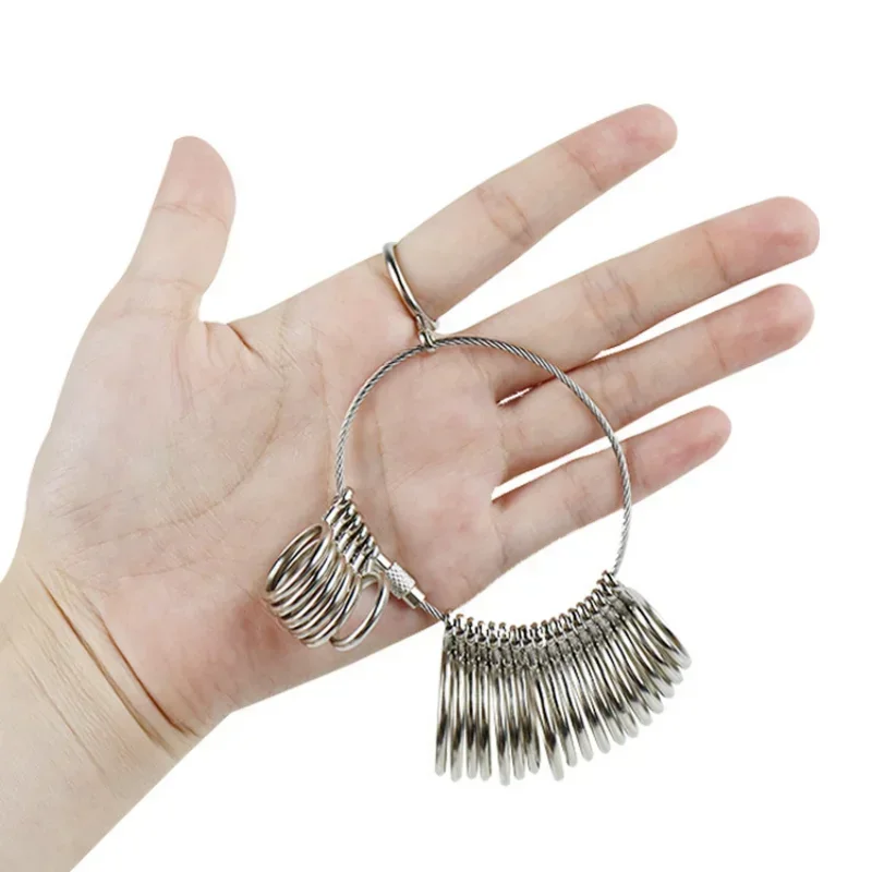 Paduan Aluminium Cincin Pengukur Sizer Meter Tangan Loop Perhiasan Alat Cincin Ukur Ukuran 0-13Mm Pengukuran Lingkar Jari