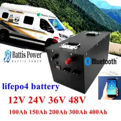 12V 24V 36V 48V 100AH 150Ah 200AH 300Ah 400Ah lifepo4 lithium battery bluetooth BMS APP for solar inverter EV Fishing boat