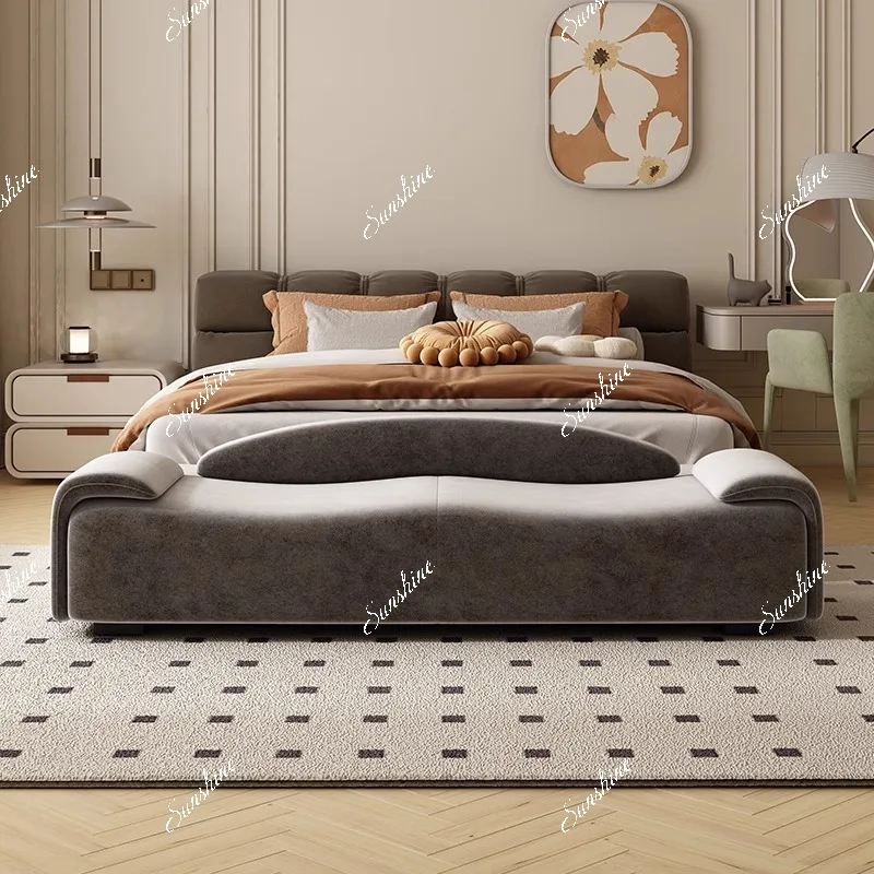 

Cream flannel bedside stool Simple modern home bedroom Clothes stool