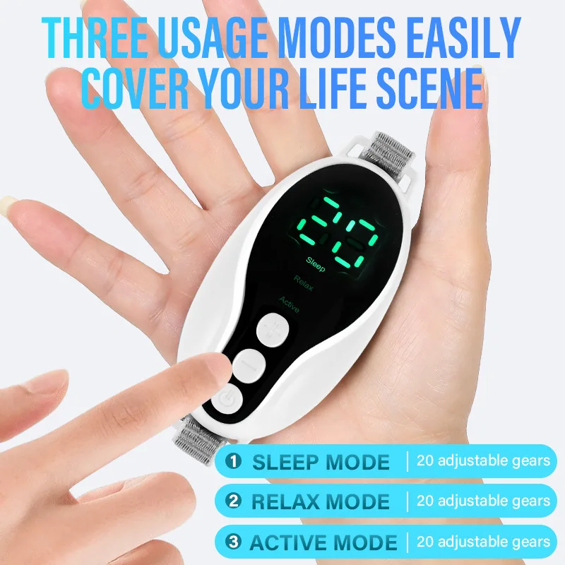 Portable Rechargeable Handheld Sonic Sleep Aid with EMS Microcurrent Pulse Technology for Stress Relief and Better Sleep muscle