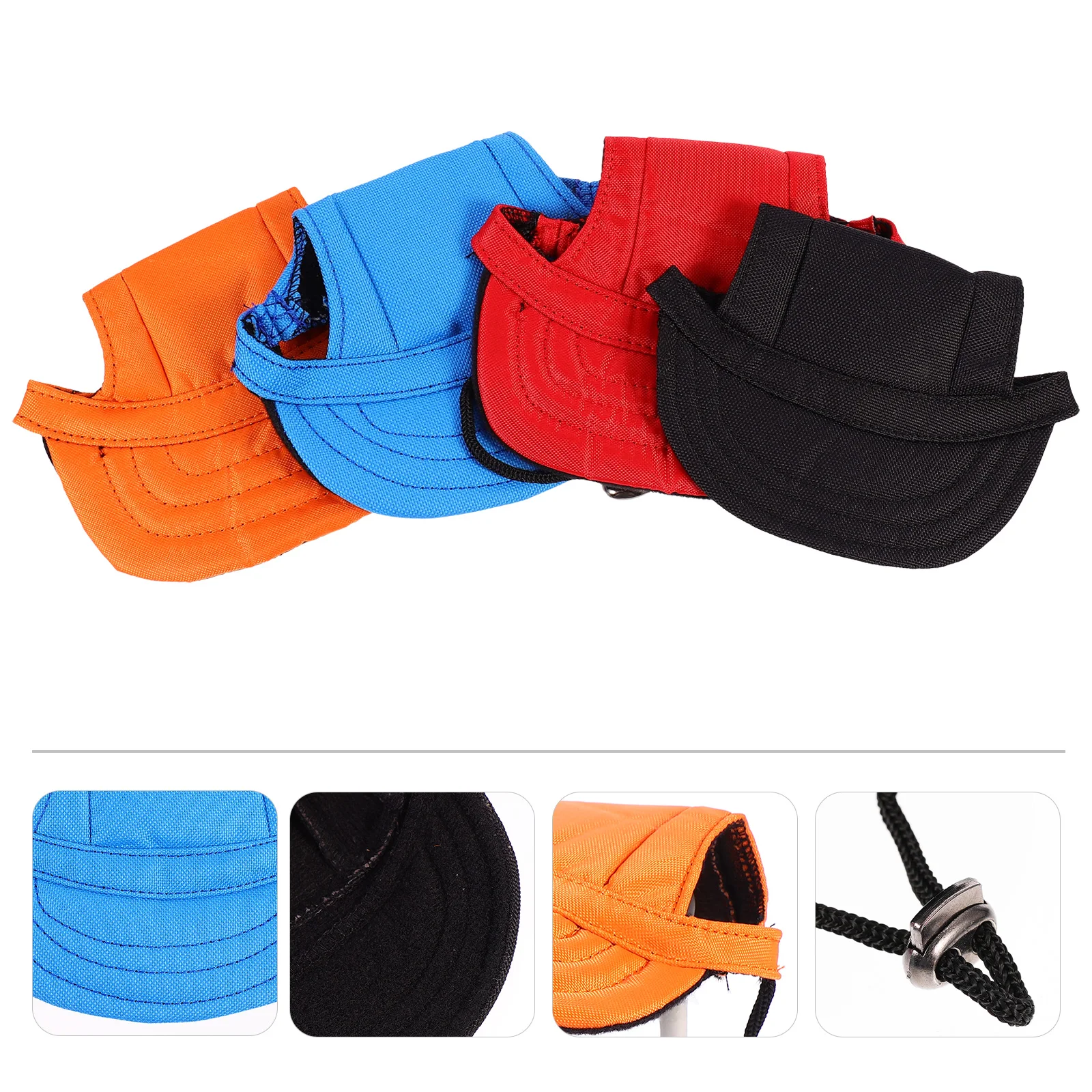 

4pcs Pet Beret Dog Visor Hat Baseball Cap Cloth Puppy Outdoor Activities Lightweight Breathable Adjustable Strap Firm Buckle