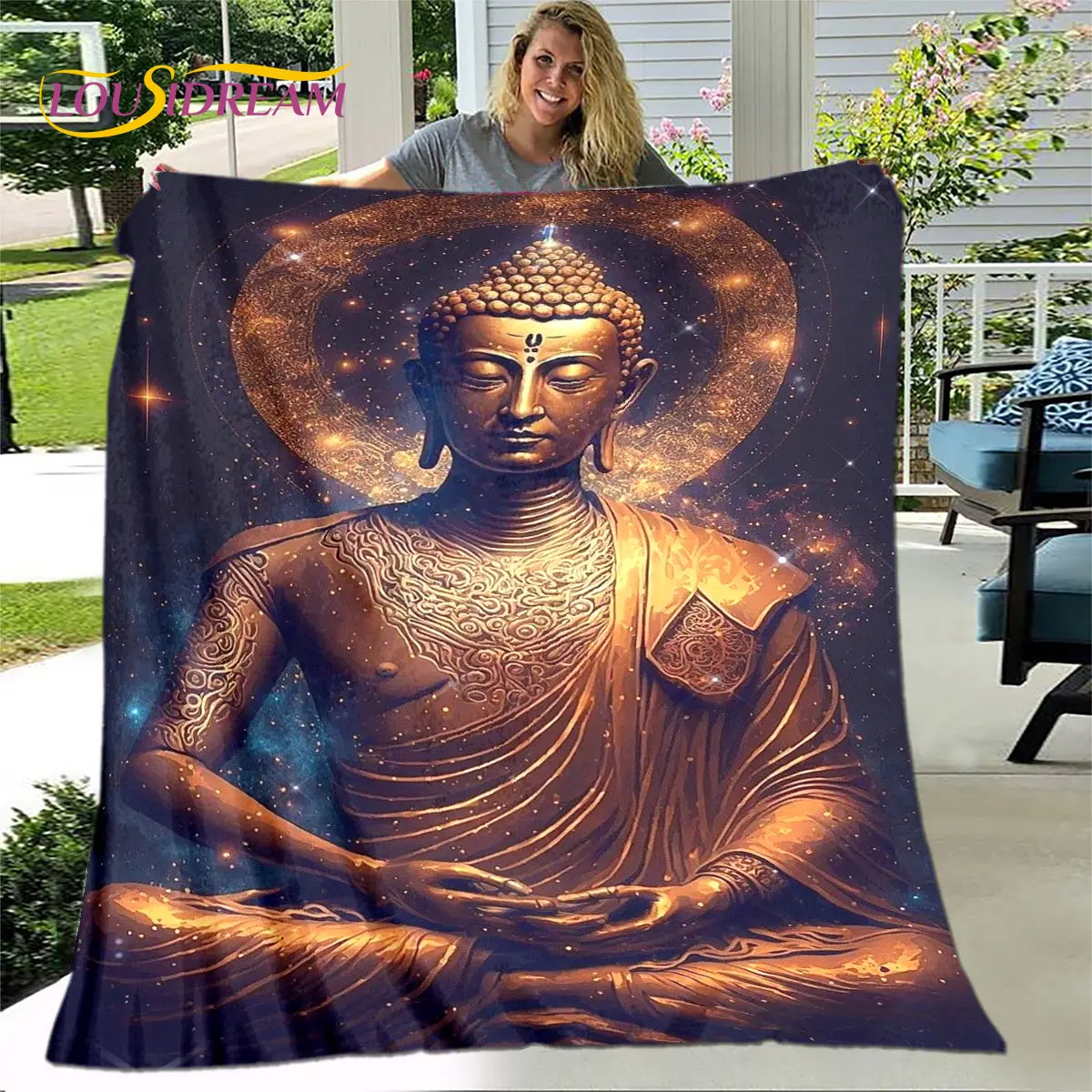 Buddha Sakyamuni Buddhism Faith Religion Soft Plush Blanket,Flannel Blanket Throw Blanket for Living Room Bedroom Bed Sofa Pray