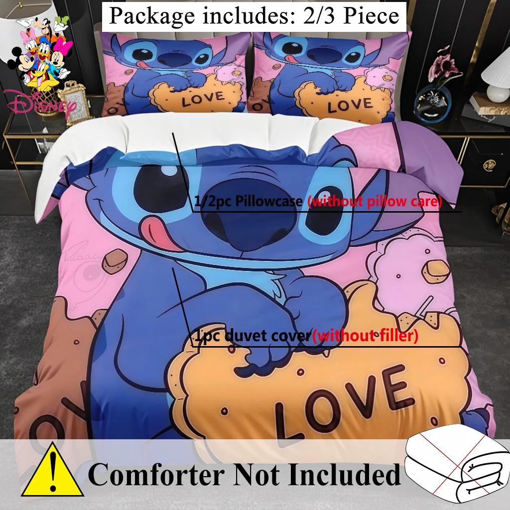 2/3 قطعة مجموعة غطاء لحاف ديزني ستيتش اضحك بدون حشو نعومة تشبه السحابة مناسبة لغرف النوم العائلية وغرف الضيوف #2