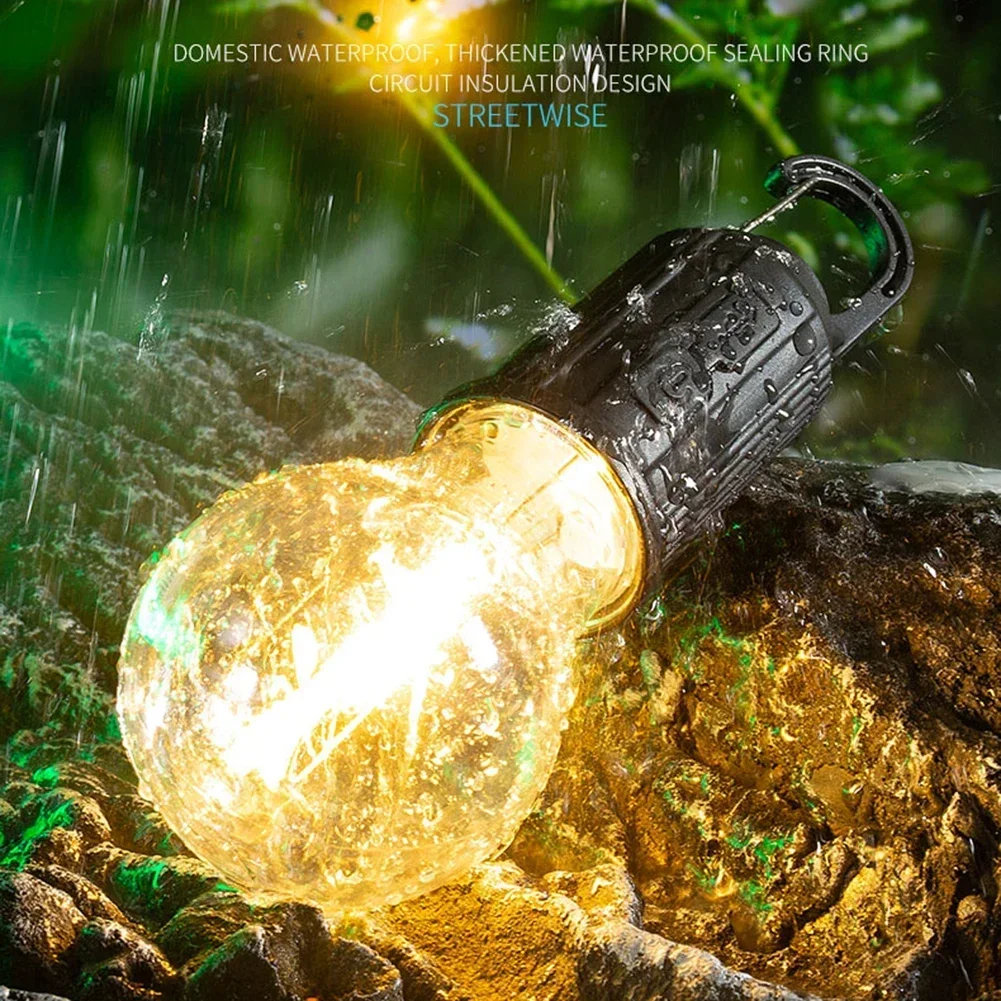 Luce da campeggio a LED di tipo C ricaricabile impermeabile 400mAh 100LM Luce per tenda con gancio 3 modalità di illuminazione Lanterna per atmosfera esterna