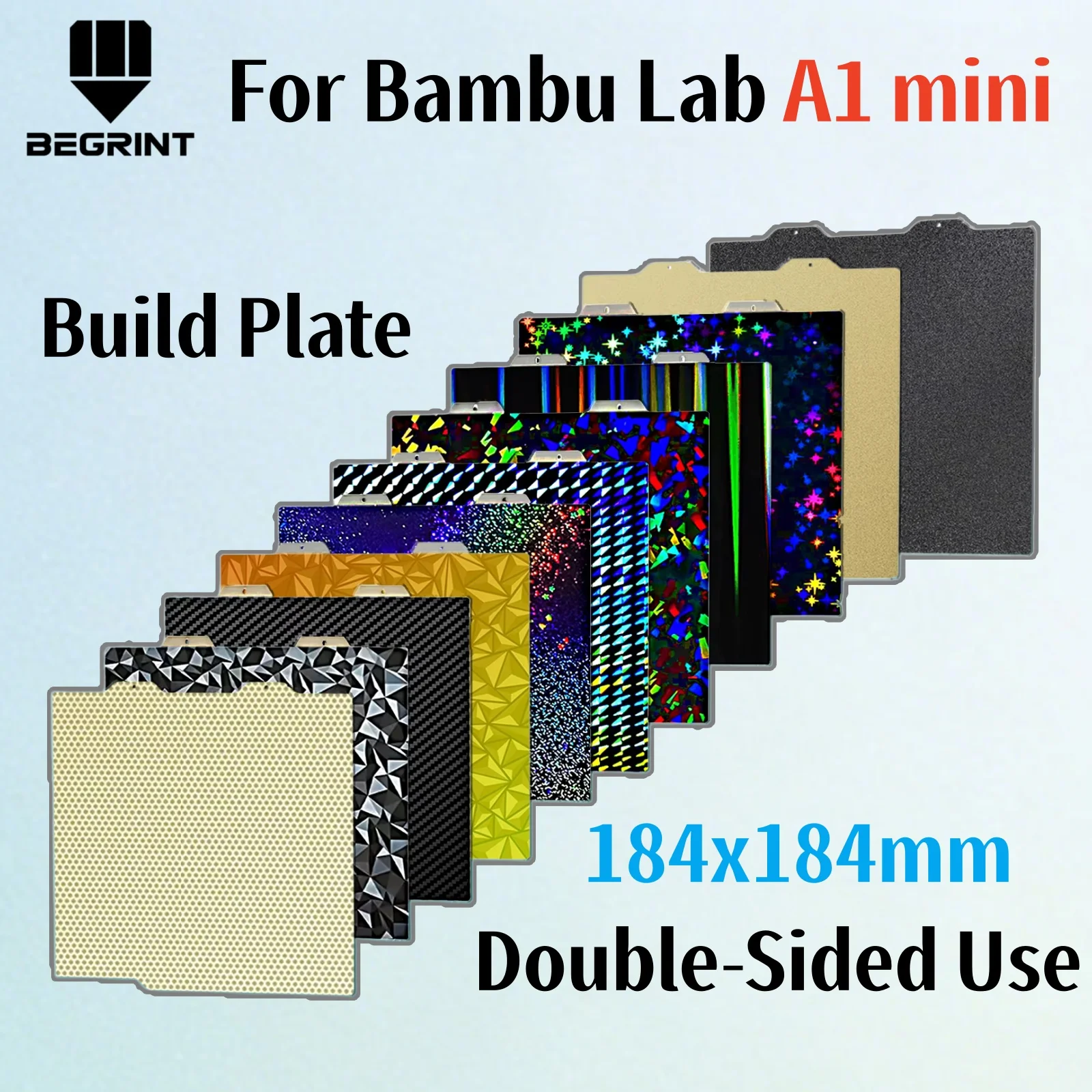

Textured PEI Spring Steel Build Plate for Bambu Lab A1 Mini-Dual-Sided Use 184×184mm Low-Carbon 3D Printer Bed Sheet