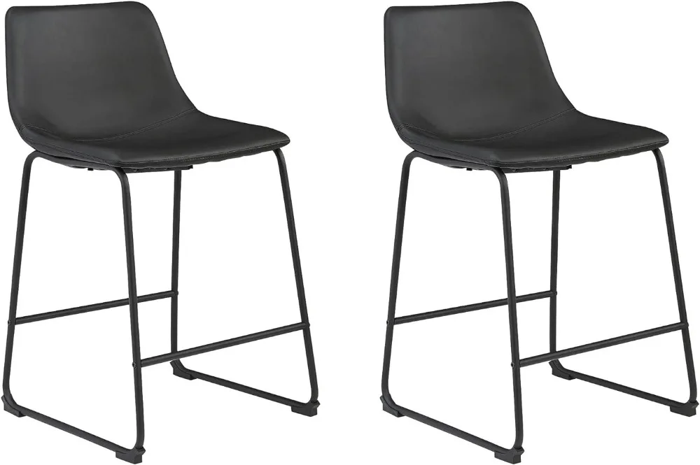 Desain khas oleh Ashley Centiar 24 "konter tinggi Modern ember Barstool, 2 hitungan, hitam Bar bangku untuk dapur