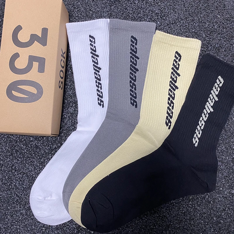 Boxed Yeezy Matching Socks Fashion Brand Letter Socks Kanye Socks nut 350v2 Skateboard Hip-hop Tube Socks Men and Women S...