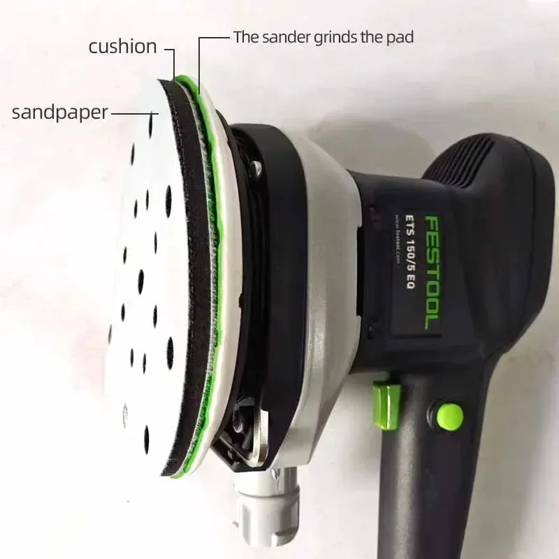 FESTOOL لوحة اتصال فائقة النعومة على الأرض الجافة 150 مللي متر 203348 لوحة طحن مستديرة وسادة حماية مادة إسفنجية ورق الصنفرة