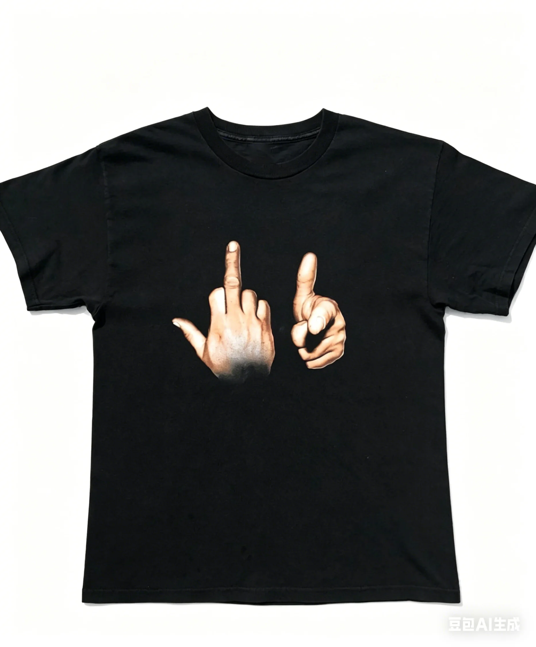ASAP Rocky - The Same Style Gesture Short-sleeved Vintage Retro T-shirt for Men (hiphop Singer)