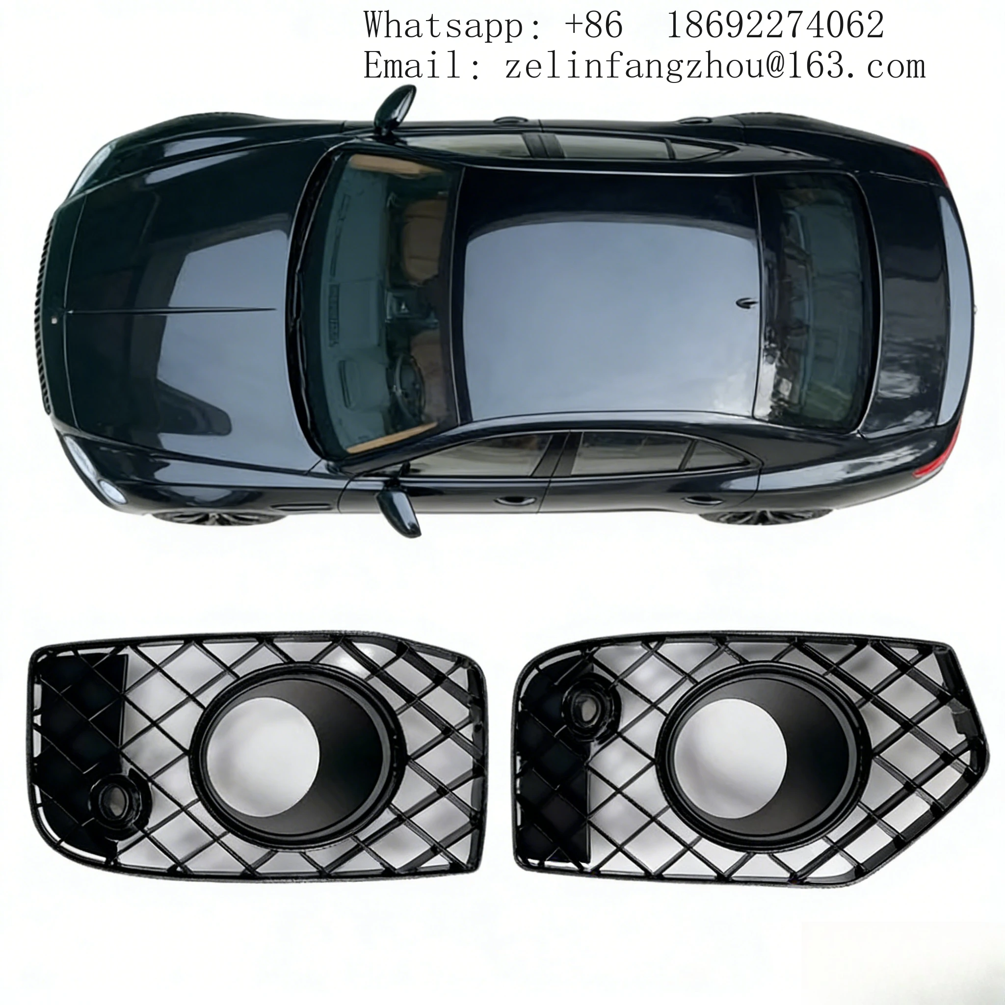 Black Style Air Guide Bumper Grill For Bentley Flying Spur 2020-2022 OEM 3SE807667B 3SE807668A