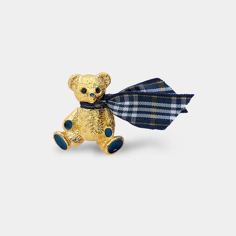 

Teddy Bear Brooch ,Vintage Animal Lapel Pin for Shirts Sweaters bags,24K gold-palted