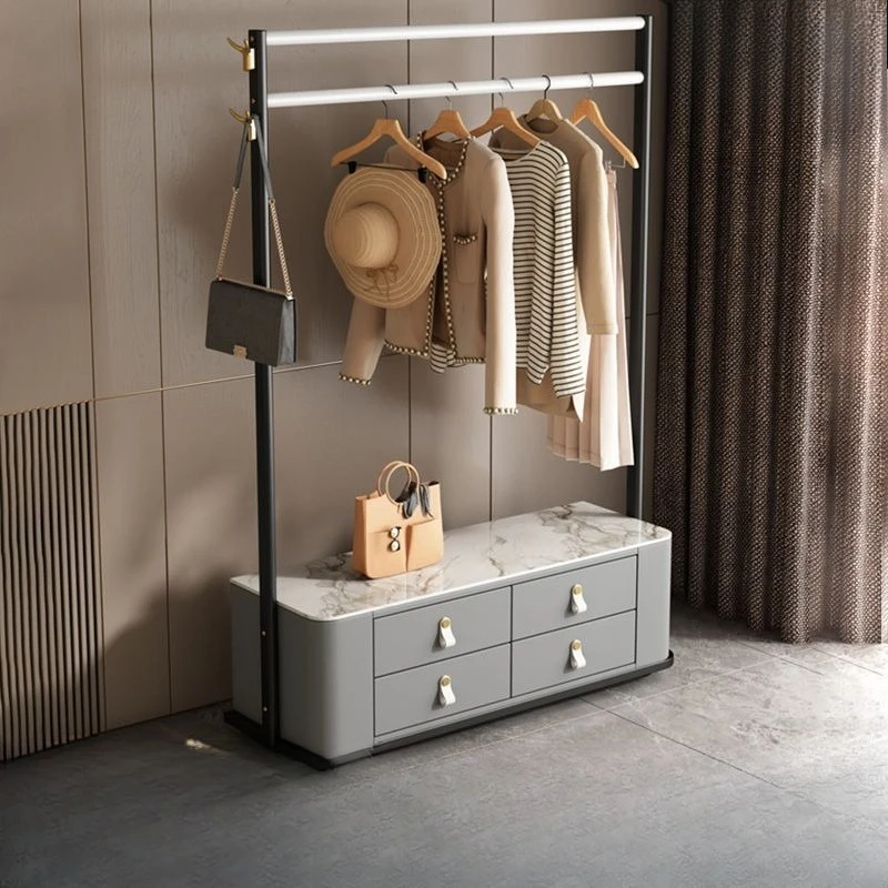 Bedroom, living room, multi-functional bedside table, integrated with drawers, wheeled hangers, household small apartment